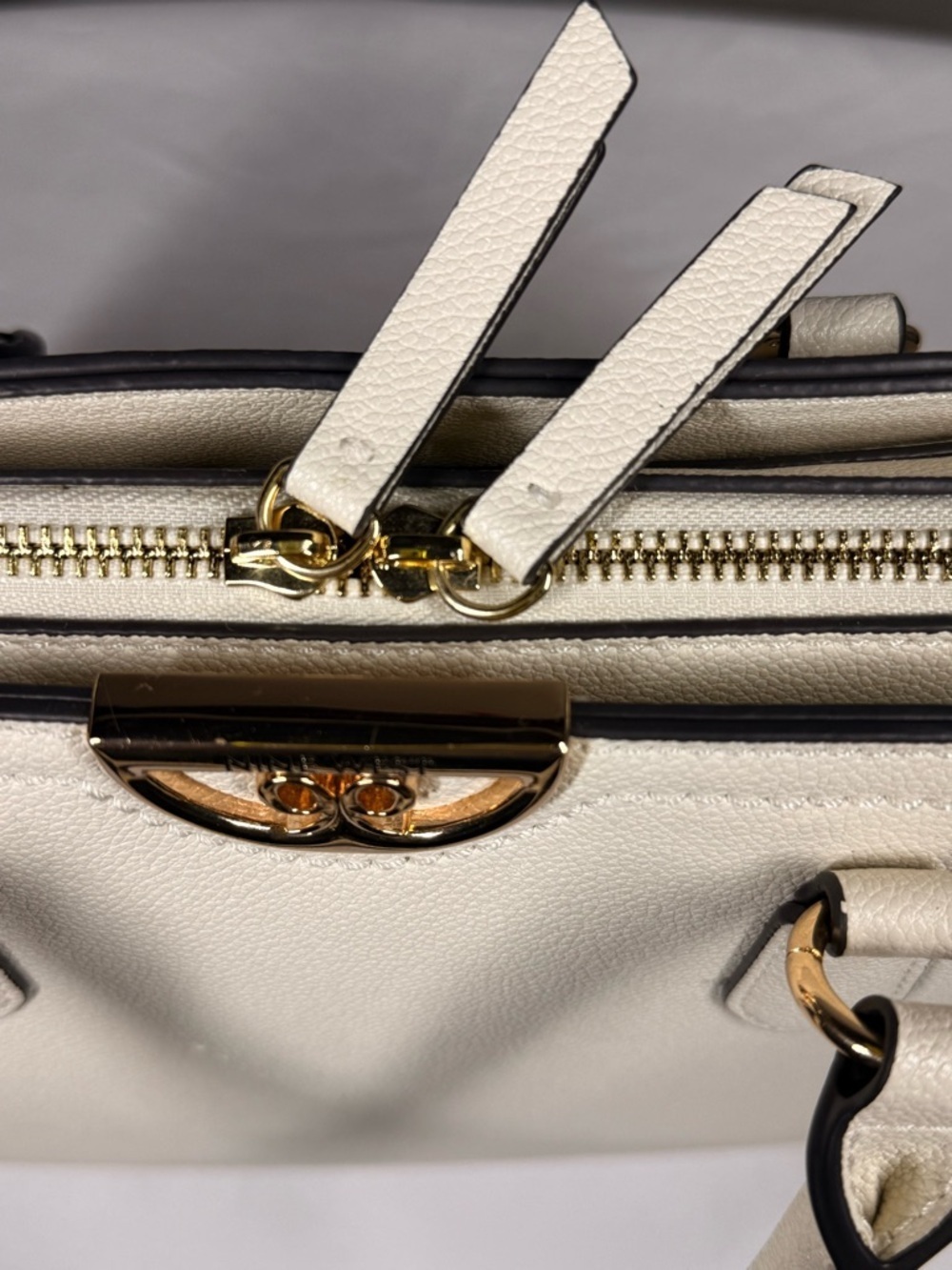 Nine West | Philippa Mini Satchel Handbag Ivory & Gold crossbody bag - Picture 13 of 15